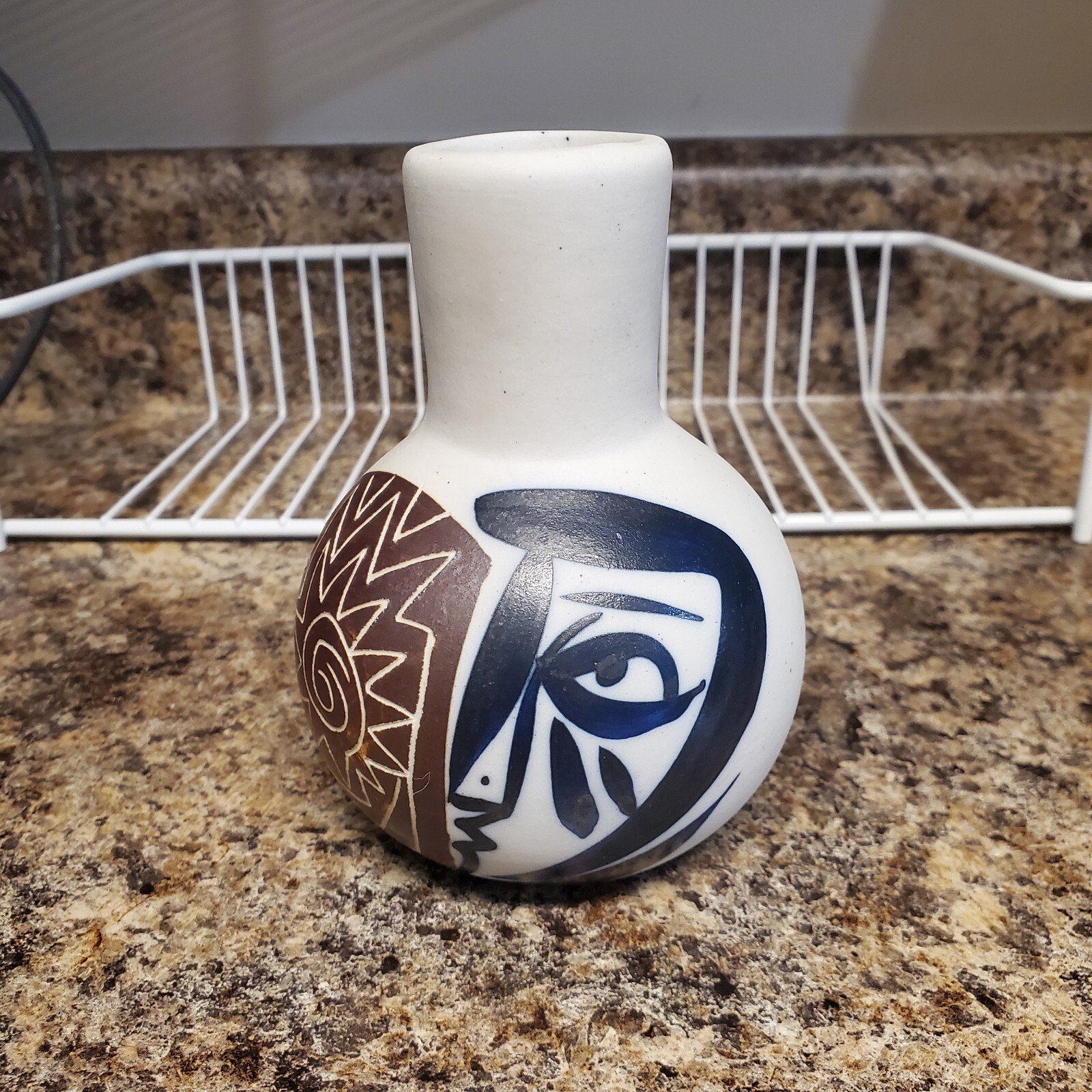 Jarrón de cerámica vintage Otero Regal estilo Picasso cubista modernista España