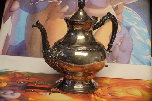 Vintage Silver on Copper Plate Tea Pot with Lid Hallmarked Crown 7"x7" - Picture 16 of 16