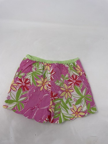 Lilly Pulitzer Kids 6 Garden Vista Jungle Elephant Yellow Pink Floral Shorts - Picture 2 of 6