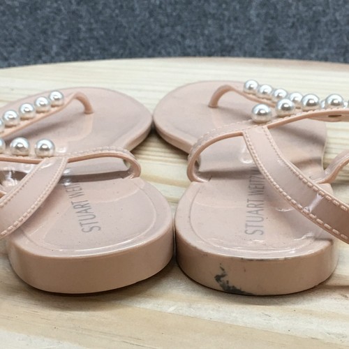 Stuart Weitzman Sandals Womens 10 B Slingback Pink Pearly Studded Jelly NEW - Picture 7 of 19