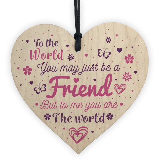 friendship gifts quote handmade wooden heart best friend birthday christmas gifts for best friend