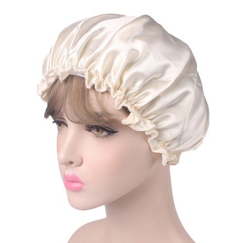 Women Sleeping Cap Soft Pure Satin Silk Night Sleep Hat Hair Care Scarves Bonnet - Picture 6 of 23