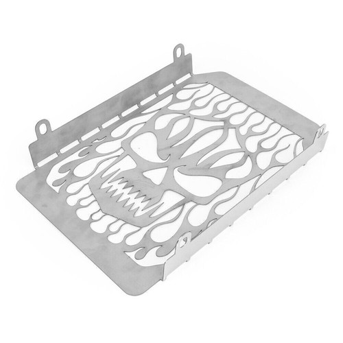 Silver Motorcycle Skull Radiator Grille Guard Covers Fits Kawasaki Vulcan VN1500 - Picture 9 of 10