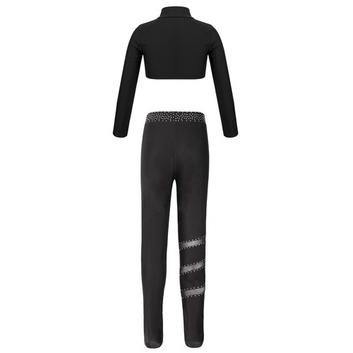 Kids Girls Tracksuit With Pants Sports Set Gymnastics Shirts Training Sweatsuit - Picture 47 of 63