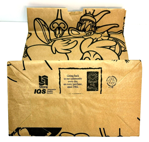 Vtg WARNER BROS LOONEY TUNES GROCERY BAG Daffy Duck MARTIAN Porky SYLVESTER 1993 - Picture 3 of 4