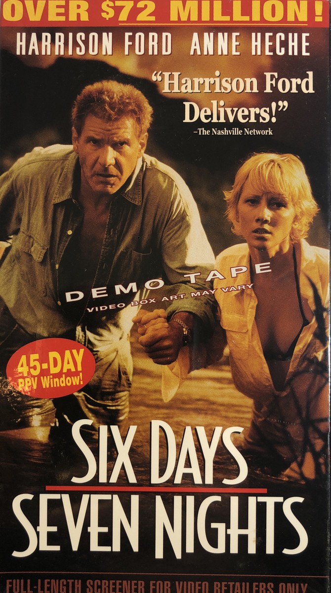SIX DAYS,SEVEN NIGHTS(VHS1998)RARE FULL LENGTH DEMO,Harrison Ford