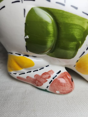 Colorful Patchwork Pig Ceramic Piggy Bank 7" L x 4" H ** READ ** - Picture 16 of 16