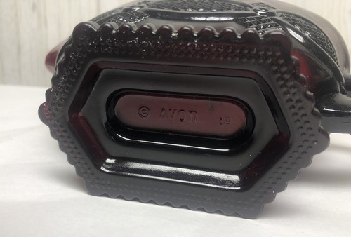 Vintage Avon 1876 Cape Cod Sauciere Fußgriff rotes Glas - Bild 8 von 9