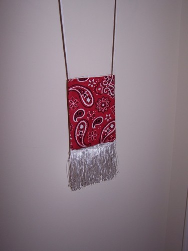 Pouch / Crossover Phone case Small Red Bandana Pattern With Fringed Edge Bottom - Picture 6 of 6