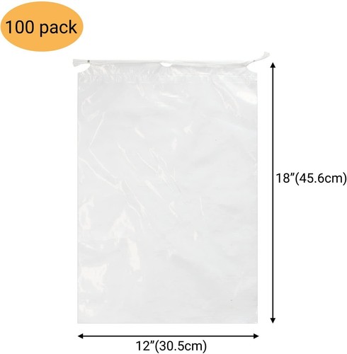 100 Stück 12x18 Zoll Kunststoff Kordelzugbeutel Transparent Schuhbeutel für Reisen... - Bild 2 von 2