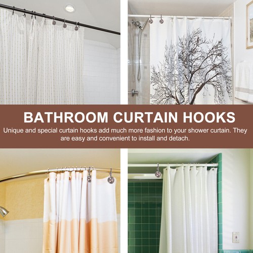12 Pcs Shower Window Hook Drapery Hooks Shower Curtain Hooks Decorative - Picture 7 of 12