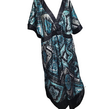 Torrid size 14 Dress V-neck colorblock geometric short sleeve lightweight