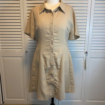 SHEIN PLUS SIZE 3XL BUTTON UP NEUTRAL DRESS MINIMALIST TRAD WIFE | eBay