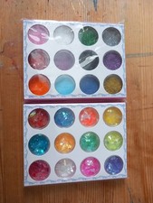 Glitter Pots - 12x Fine Glitter 12x Glitter Flakes - Multicoloured 