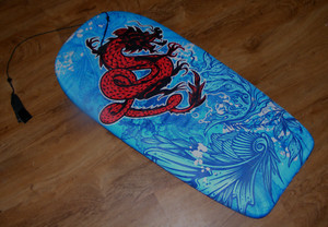 40" boogie-board, hard foam with leash and fabric cover, dragon print