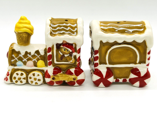 Juego de agitadores de sal y pimienta Blue Sky Clayworks pan de jengibre tren de Navidad muñeco de nieve - Imagen 4 de 22