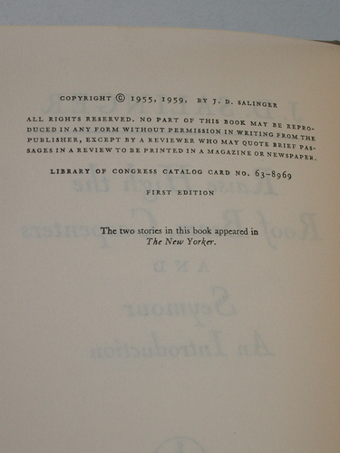 Raise High The Roof Beam, Carpenters and Seymour by J. D. Salinger First Edition - Imagen 8 de 12