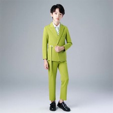 Boys Fashion Suit Tuxedo Slim Fit 3 Pieces Jacket Pants Bowtie Adjustable Waist