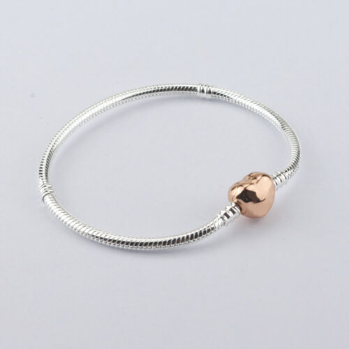925 Silber Rosegold Armband Anhänger Herz Charm Elegant Damen Love - Bild 4 von 4