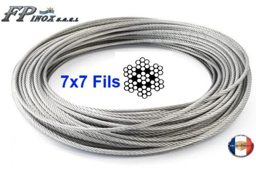 Câble inox 316 - A4 7X7 ( 49 fils ) Diamètre 1mm 1.5mm 2mm 3mm 4mm 5mm 6mm - Bild 4 von 21
