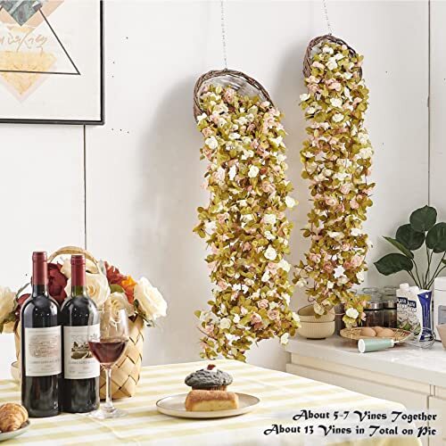 PONKING 8 Pcs 66FT Flower Garland, Artificial Rose  Assorted Colors , Sizes  - Picture 60 of 139