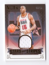 2023-24 Panini Noir Magic Johnson Stars And Stripes Game Worn Jersey 07/15 USA