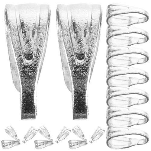 200 Pcs Bail Charm Clasp Necklace Clasp Lobster Charm Holder Jewelry Clasps - Picture 9 of 12