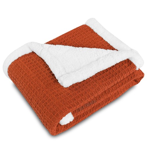 Luxuriöse Baumwolle Babydecke Waffelmuster mit Sherpa Rückseite weich kuschelig 30x40" - Bild 7 von 41