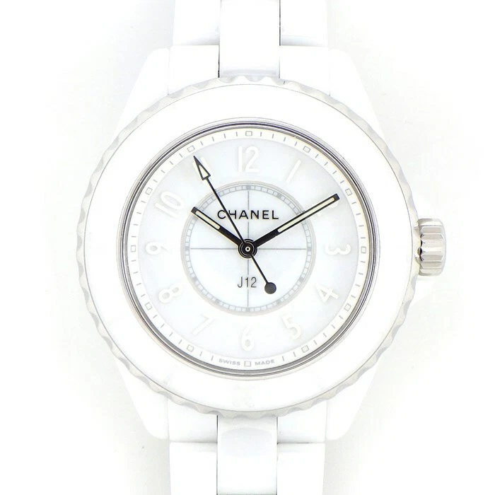 Chanel J12 Phantom 33mm H6345 Limited Edition Rotating Bezel White Women's  Watch