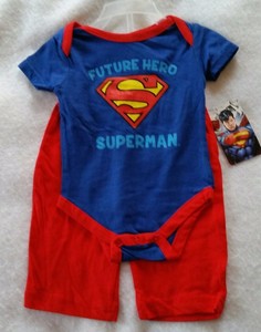 NEW Baby Boys 2 Piece Set 3-6 Months Superman Bodysuit Shorts Outfit Superhero