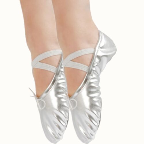 Nexete Canvas Leather Ballet Dance Slipper Shoes For Toddler Kids & Girl - Picture 46 of 63
