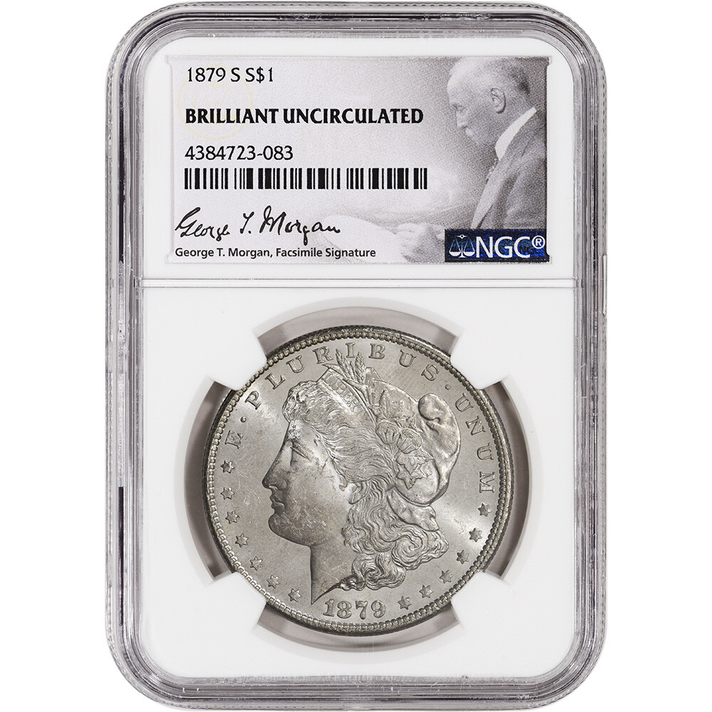 1879 S モルガン銀貨 UNC DETAILS 1879 S US Morgan Silver Dollar $1 - NGC Brilliant