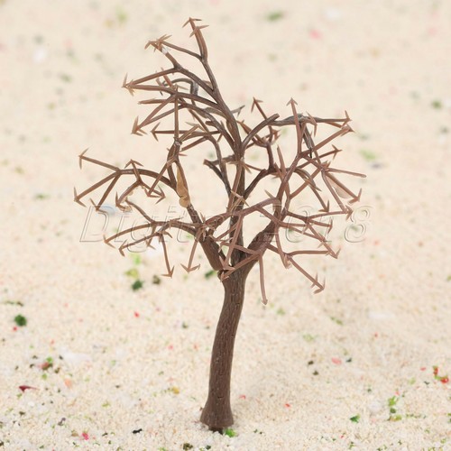 10pcs Brown Model Bare Trunk Tree Plastic 12cm Train Railway Scenery HO OO scale - Picture 10 of 10
