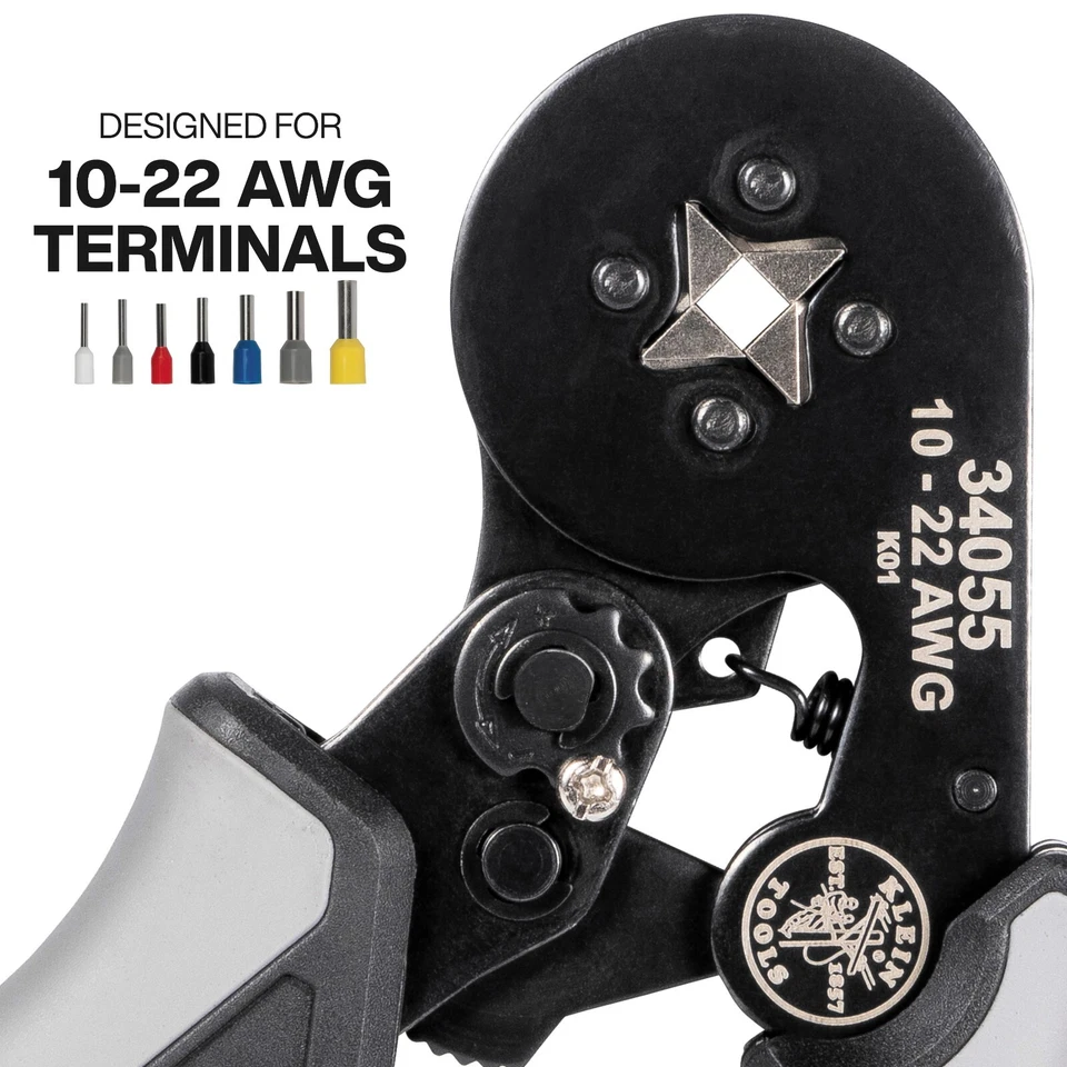 Комплект квадратных обжимных щипцов с трещоткой Klein Tools 34060 - Изображение 2 из 4