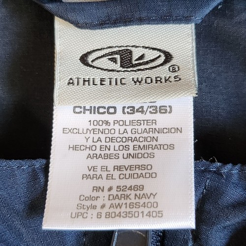 Athletic Works Windbreaker Jacket Small Blue Adjustable Hood Outdoor Active Zip - Picture 2 of 11