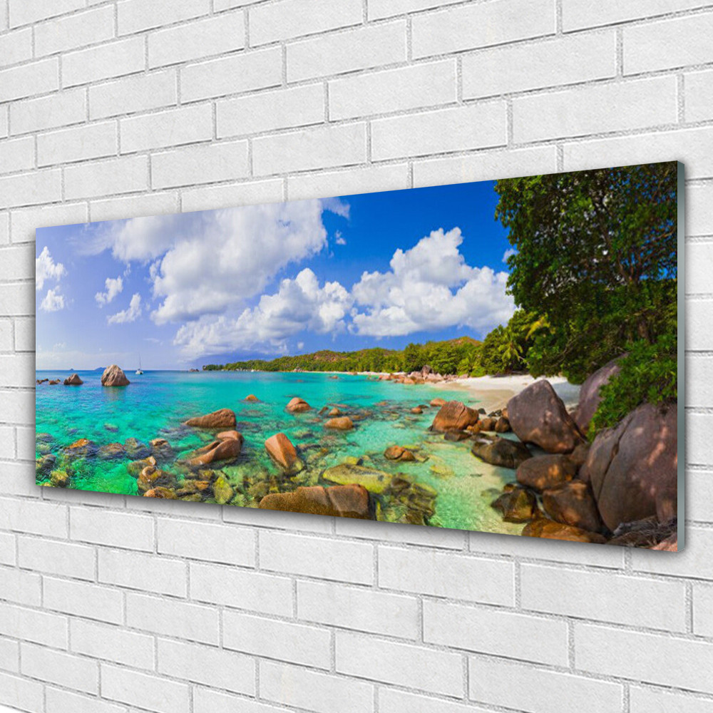 Tableau sur verre Tulup 125x50 cm pour illuminer un mur sombre de salon