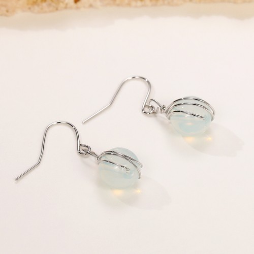 Hübscher Mondstein 925 Silber gefüllt Ohrhänger Damen Hochzeit Party Schmuck - Bild 4 von 6