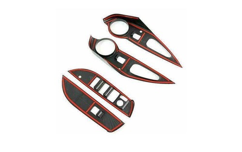 Carbon Window Lift Switch Panel Cover Trim 4X For Toyota Corolla Cross 2020-2023 - Picture 2 of 7
