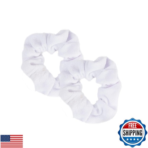 Set of 2 Terry Hair Scrunchies - White - Bild 1 von 5