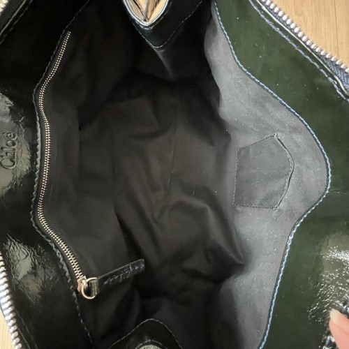 Chloe Paddington Bolso de Mano Bolso de Hombro Candado Llave Caqui Esmalte Cuero - Imagen 12 de 12