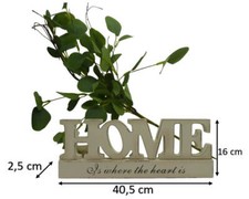 Segnale Decorativo In Legno Rustico Con Lettere Multicolori, 40x15,9 Cm, Scritta HOME, Artigianale - 2