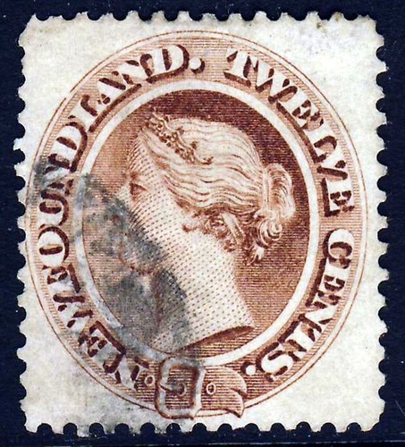 Neufundland Kanada 1865 Zwölf Cent rotbraun Perf 12 dünnes Papier SG 28 Sehr guter Erhaltungszustand - Bild 1 von 2