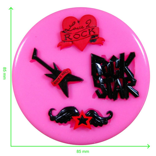 Molde de silicona para música de guitarra Rock Star de Fairie Blessings - Imagen 1 de 5