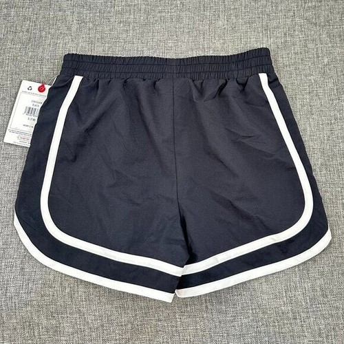 NEW! Girls Sport Varsity Champion Shorts Black White S(7/8) Elastic Waist - Picture 8 of 9