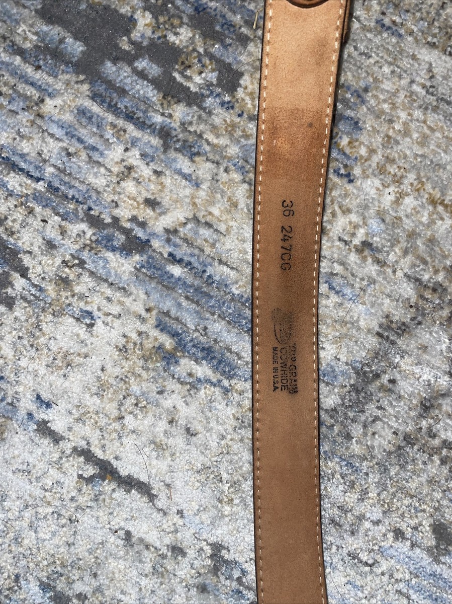Justin Top Grade Cowhide Brown Basic Brown Belt Buckle Sz 36 247CG