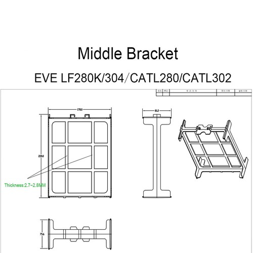EVE 280AH 304AH LiFePo4 Akkuhalterung Halter für 4S/8S/16S Akkupack - Bild 6 von 14