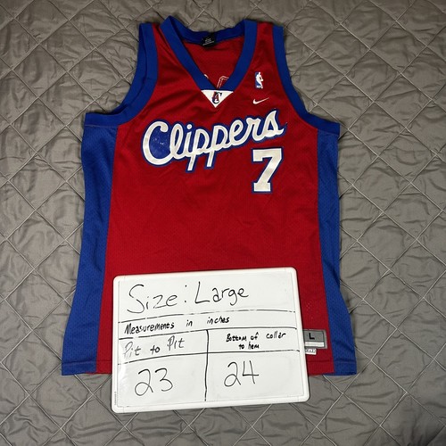 VINTAGE Nike Los Angeles Clippers Jersey Mens Large Red Lamar Odom Embroidered