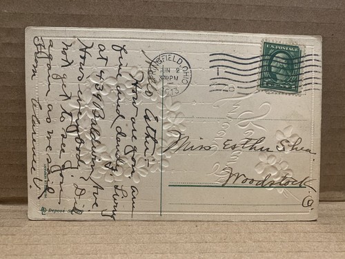 Vintage 1913 Sincere Regards Postcard Flowers Raised Personalized Posted Love - Picture 4 of 6