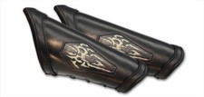 Necromancer Black Leather Bracers Larp Medieval Arm Armor SCA Cosplay Pirate
