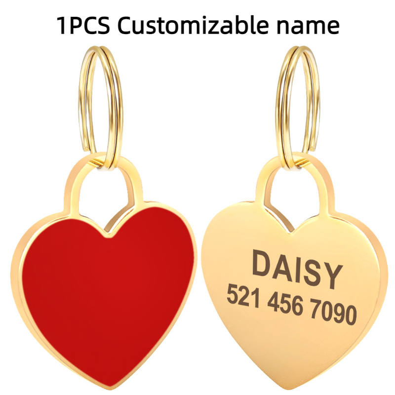 Laser Engraved Pet Id Name Love Tag Customized Nameplate For Dogs And Cats - Picture 13 of 16